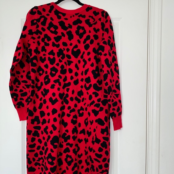 Long Red Leopard Cardigan - Picture 7 of 13
